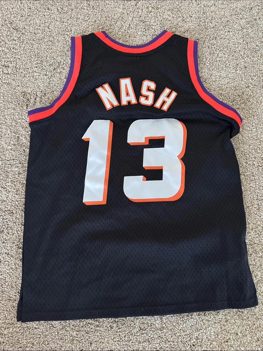 Mitchell & Ness Black Nash #13 Jersey with Orange and Purple Trim